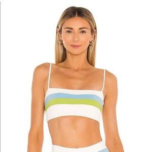 L*Space color lock Rebel Swimsuit top green and blue